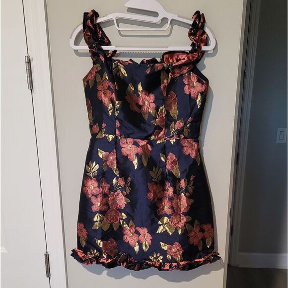 Lulus Pop The Bottle Navy floral dress Size XS - Picture 3 of 16